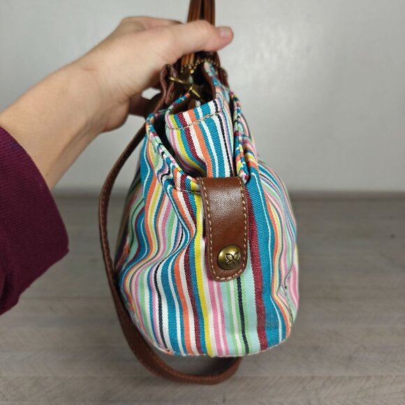 Relic By Fossil Striped Multicolor Handbag With Dual Handles & Adjustable Strap - Picture 6 of 9